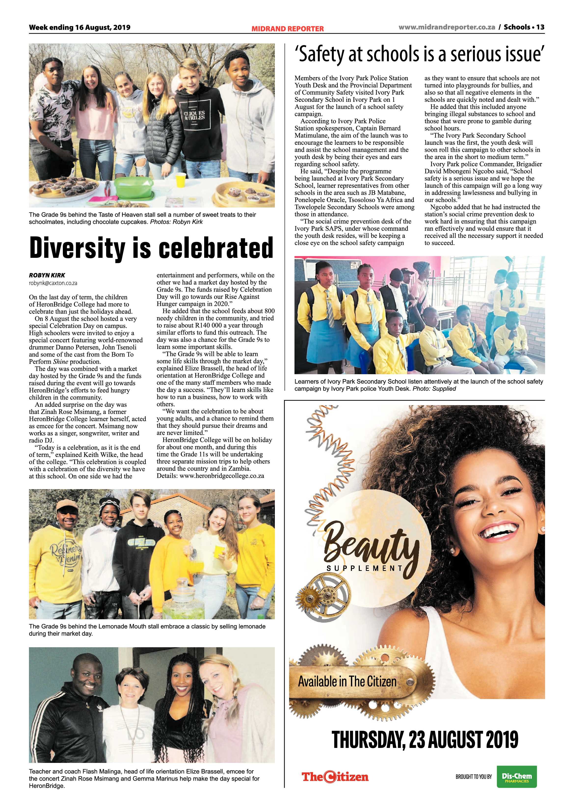 Midrand Reporter 15 August, 2019 page 13