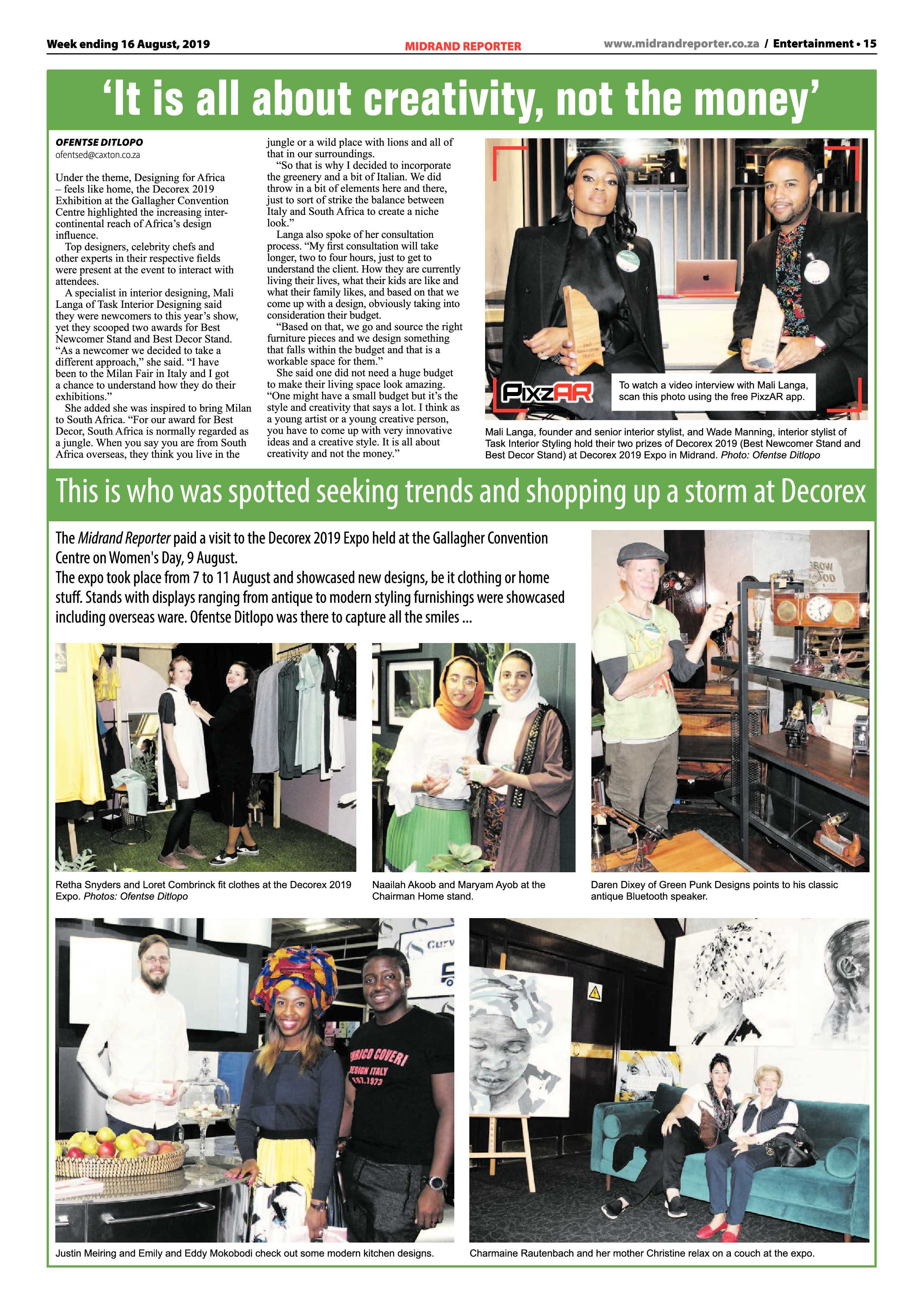 Midrand Reporter 15 August, 2019 page 15