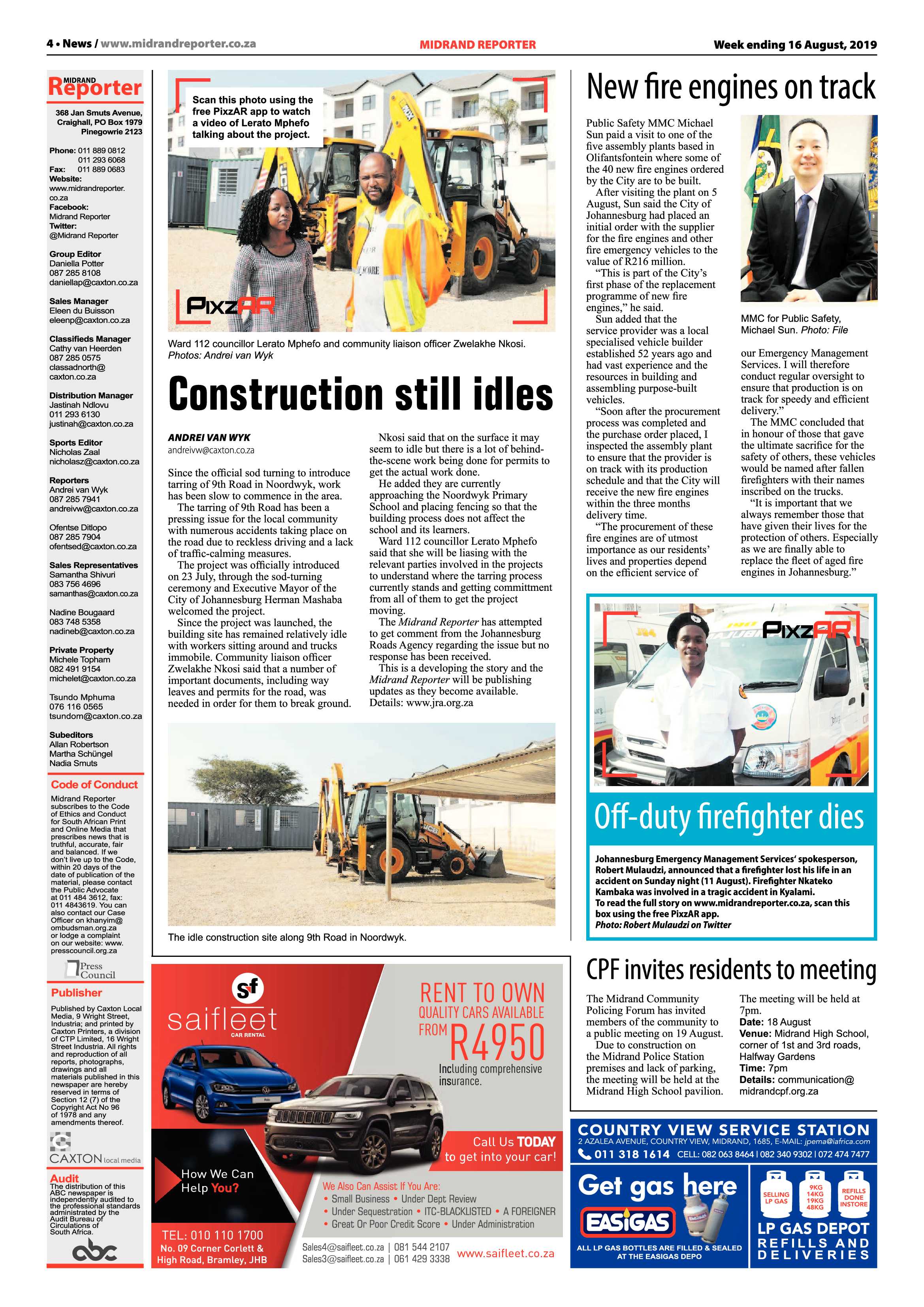 Midrand Reporter 15 August, 2019 page 4