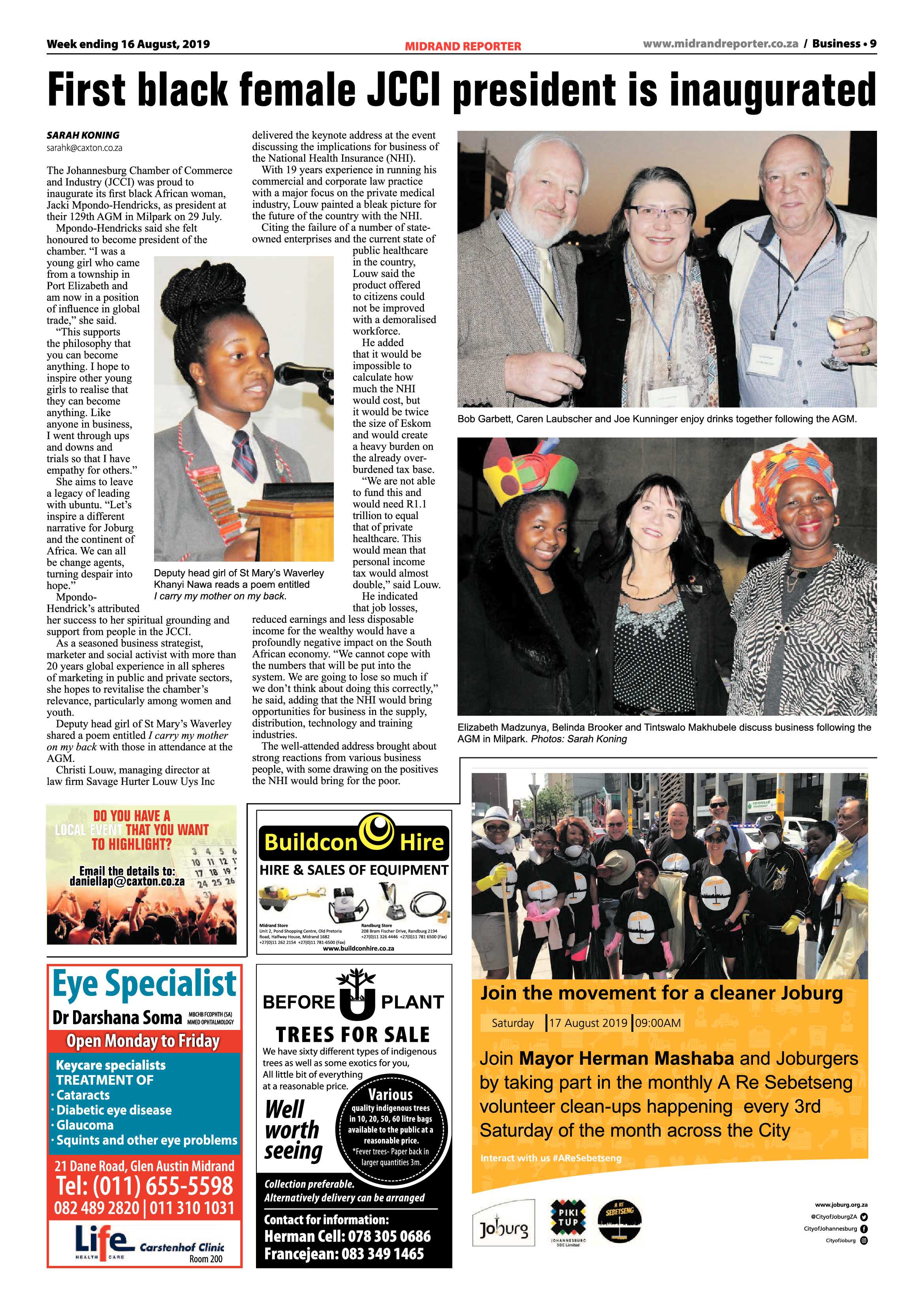 Midrand Reporter 15 August, 2019 page 9