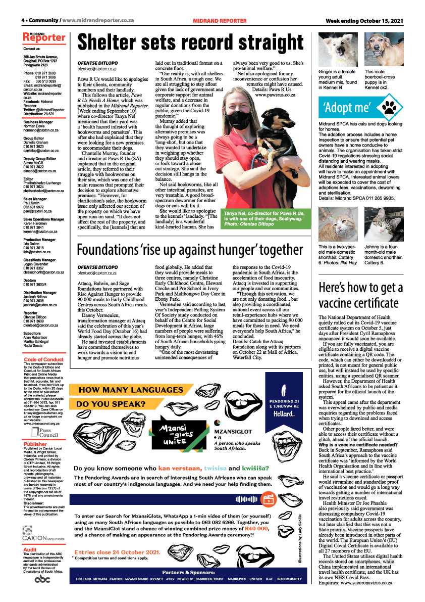Midrand Reporter 15 October 2021 page 4