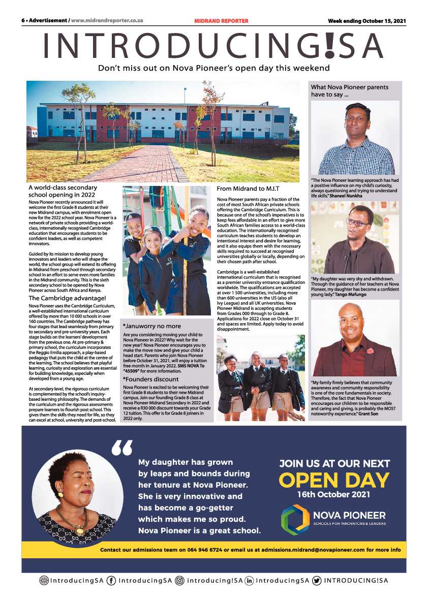 Midrand Reporter 15 October 2021 page 6