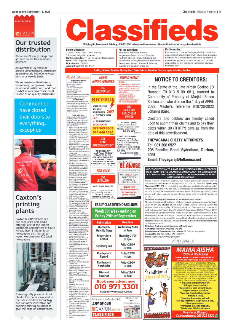 Midrand Reporter 15 September 2023 page 11