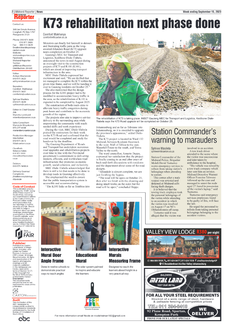 Midrand Reporter 15 September 2023 page 2