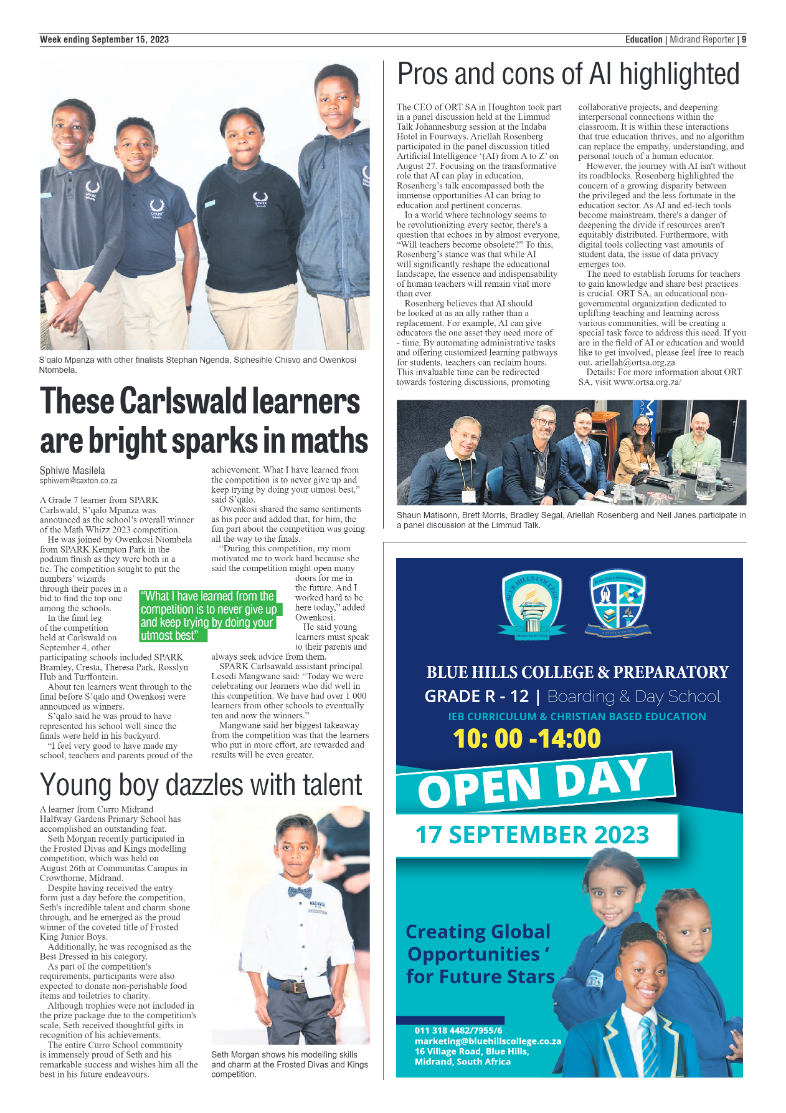 Midrand Reporter 15 September 2023 page 9