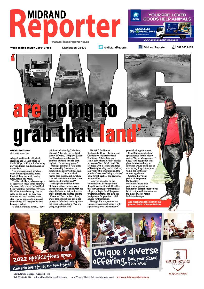 Midrand Reporter 16 April 2021 page 1