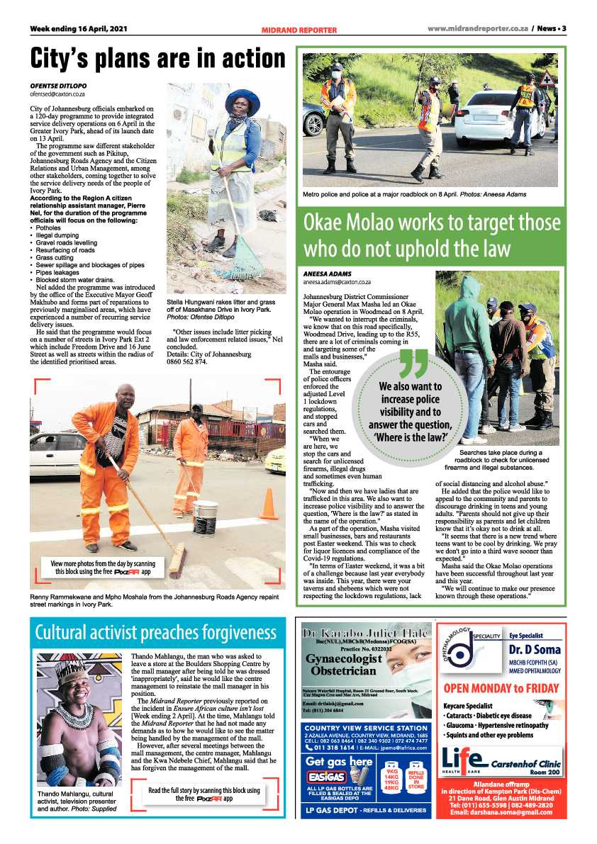 Midrand Reporter 16 April 2021 page 3