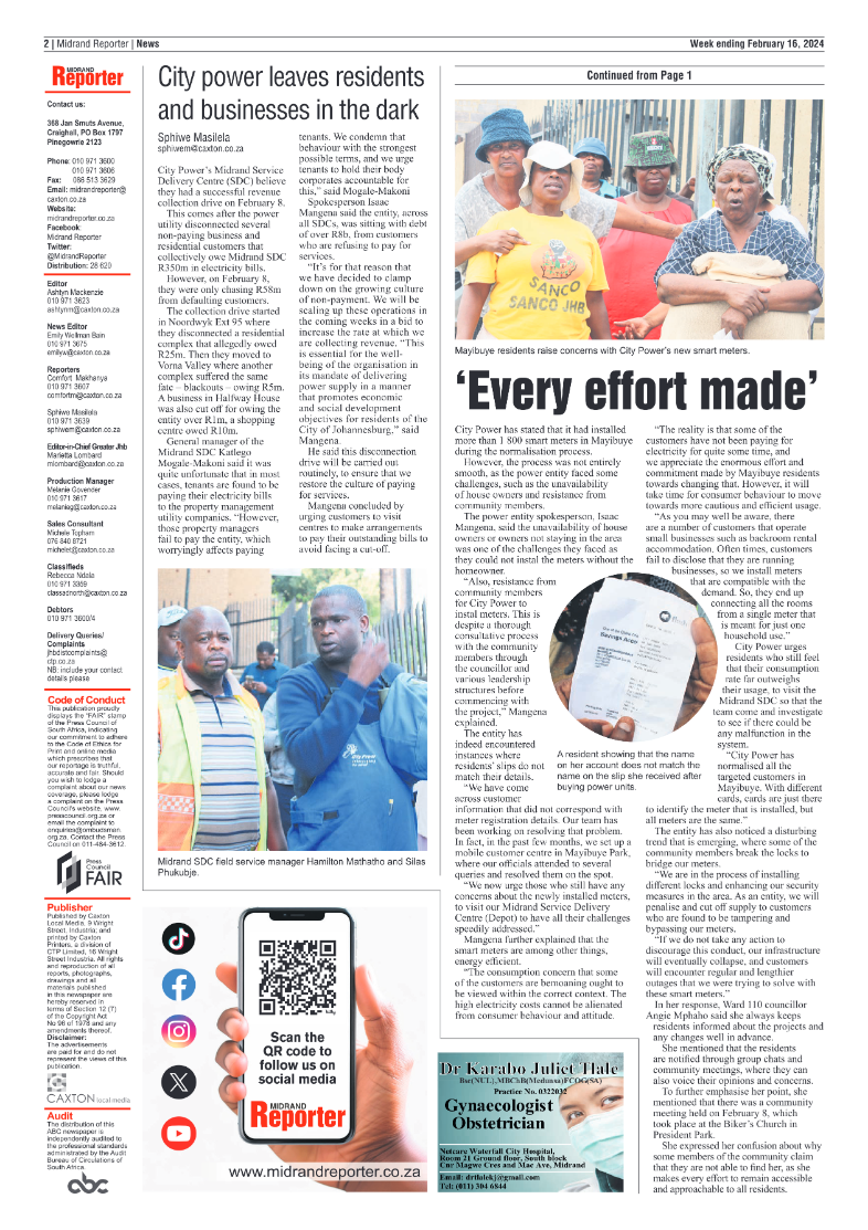 Midrand Reporter 16 February 2024 page 2