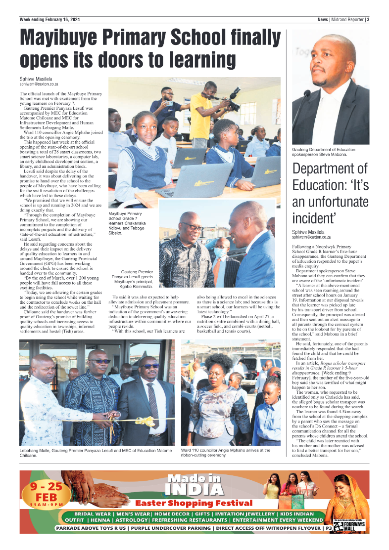 Midrand Reporter 16 February 2024 page 3