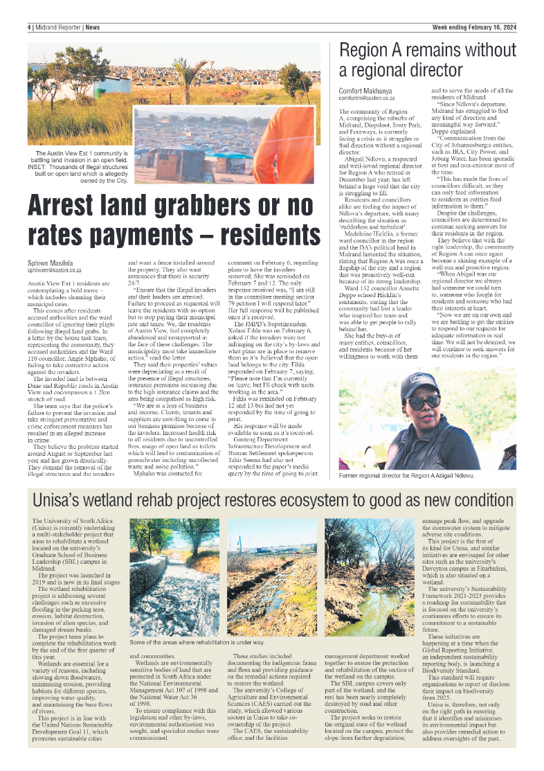 Midrand Reporter 16 February 2024 page 4