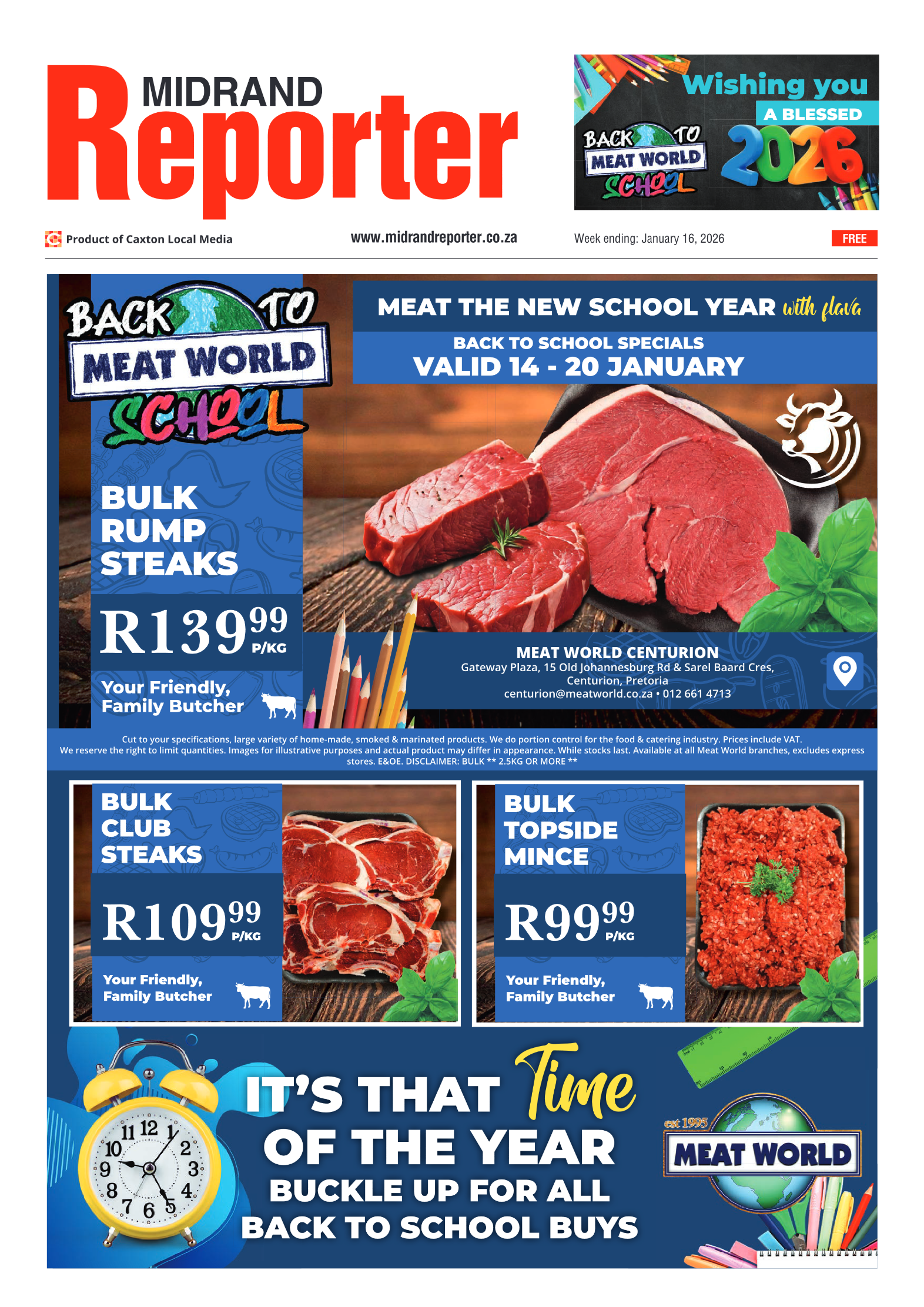 Midrand Reporter 16 January 2026 page 1
