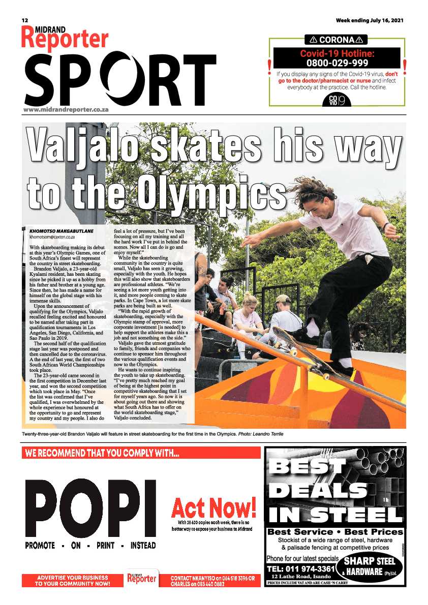 Midrand Reporter 16 July 2021 page 12