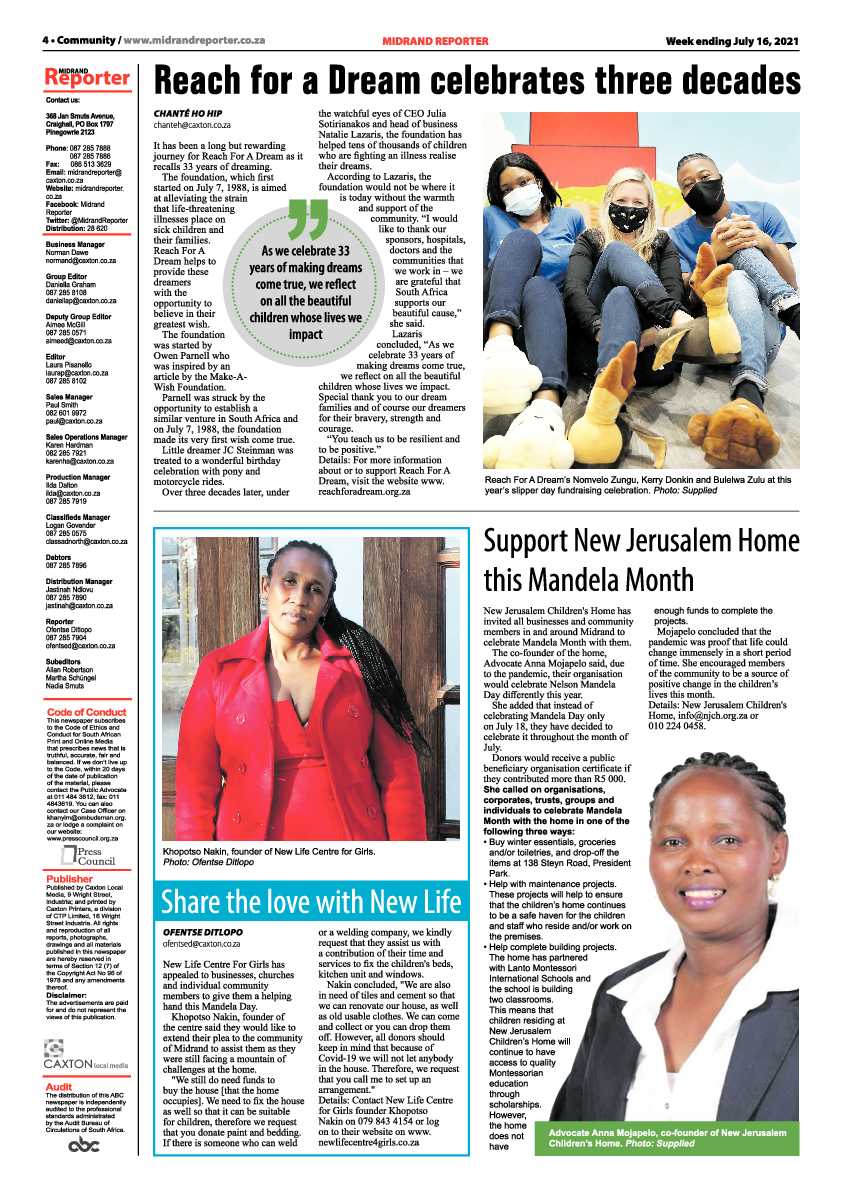 Midrand Reporter 16 July 2021 page 4