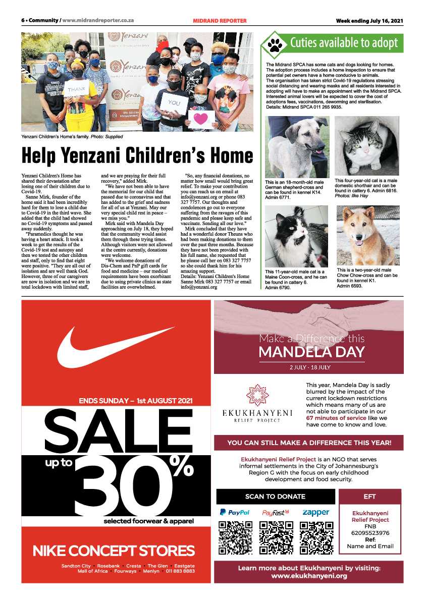 Midrand Reporter 16 July 2021 page 6