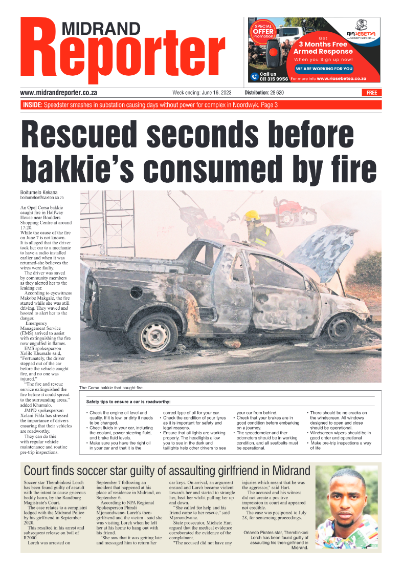 Midrand Reporter 16 June 2023 page 1