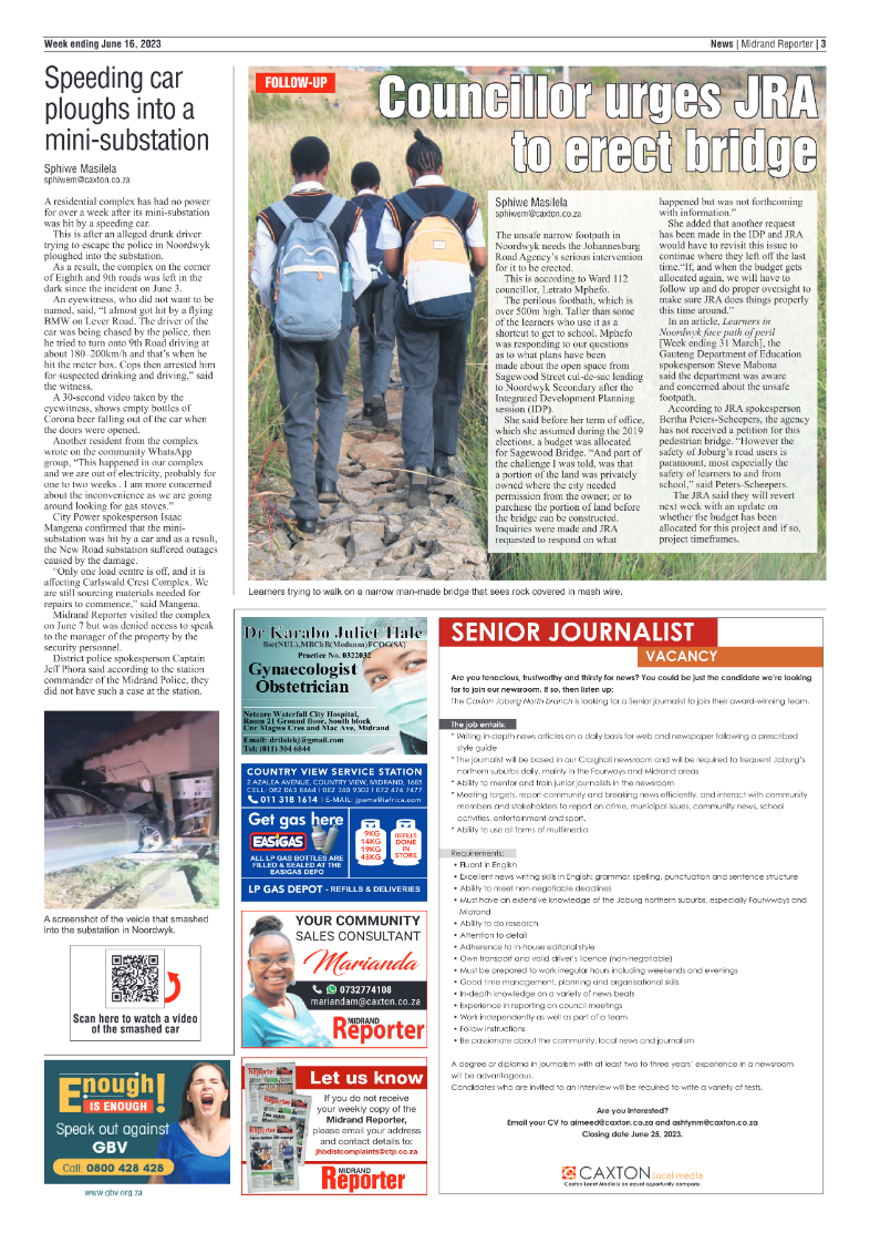 Midrand Reporter 16 June 2023 page 3