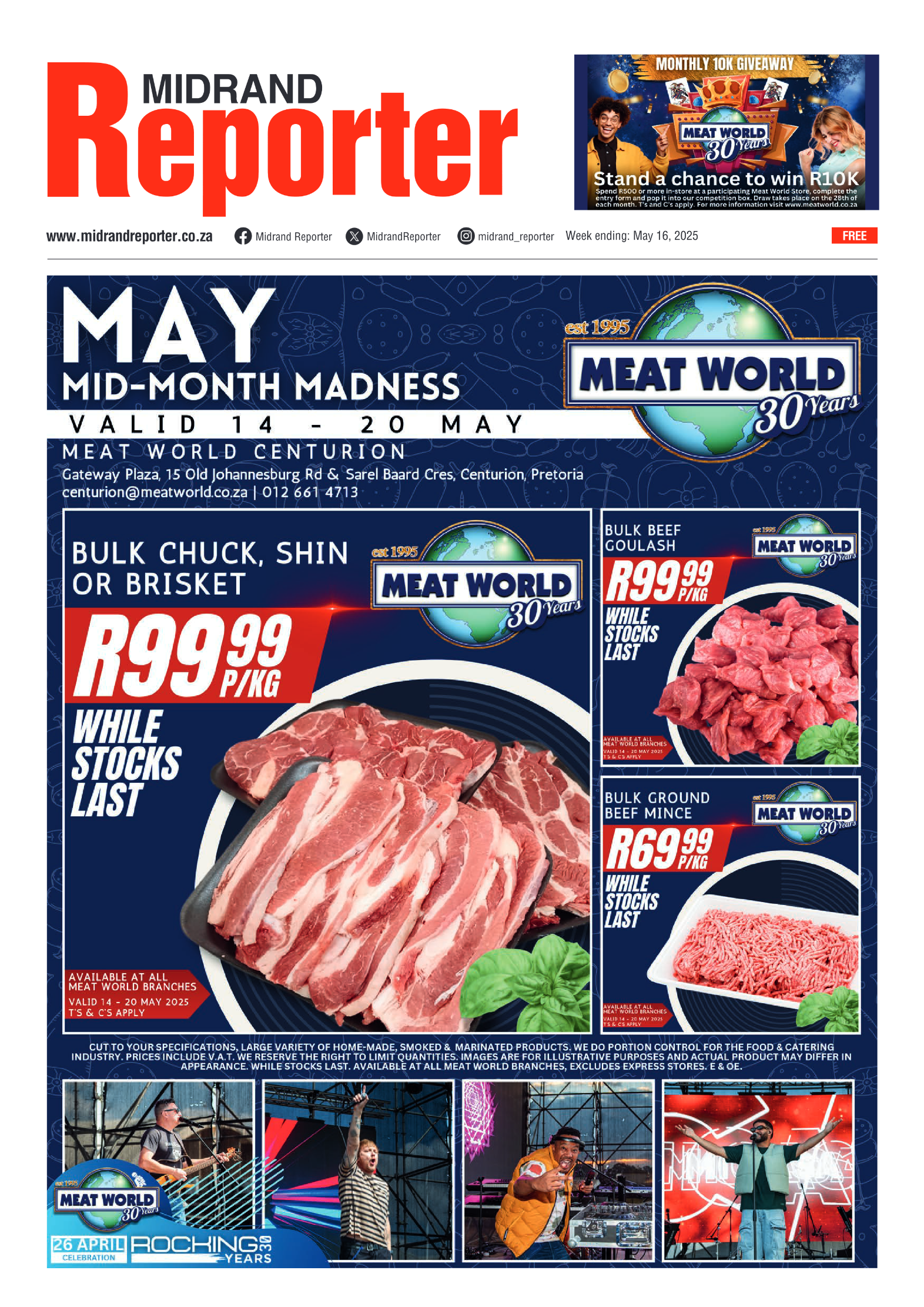 Midrand Reporter 16 May 2025 page 1