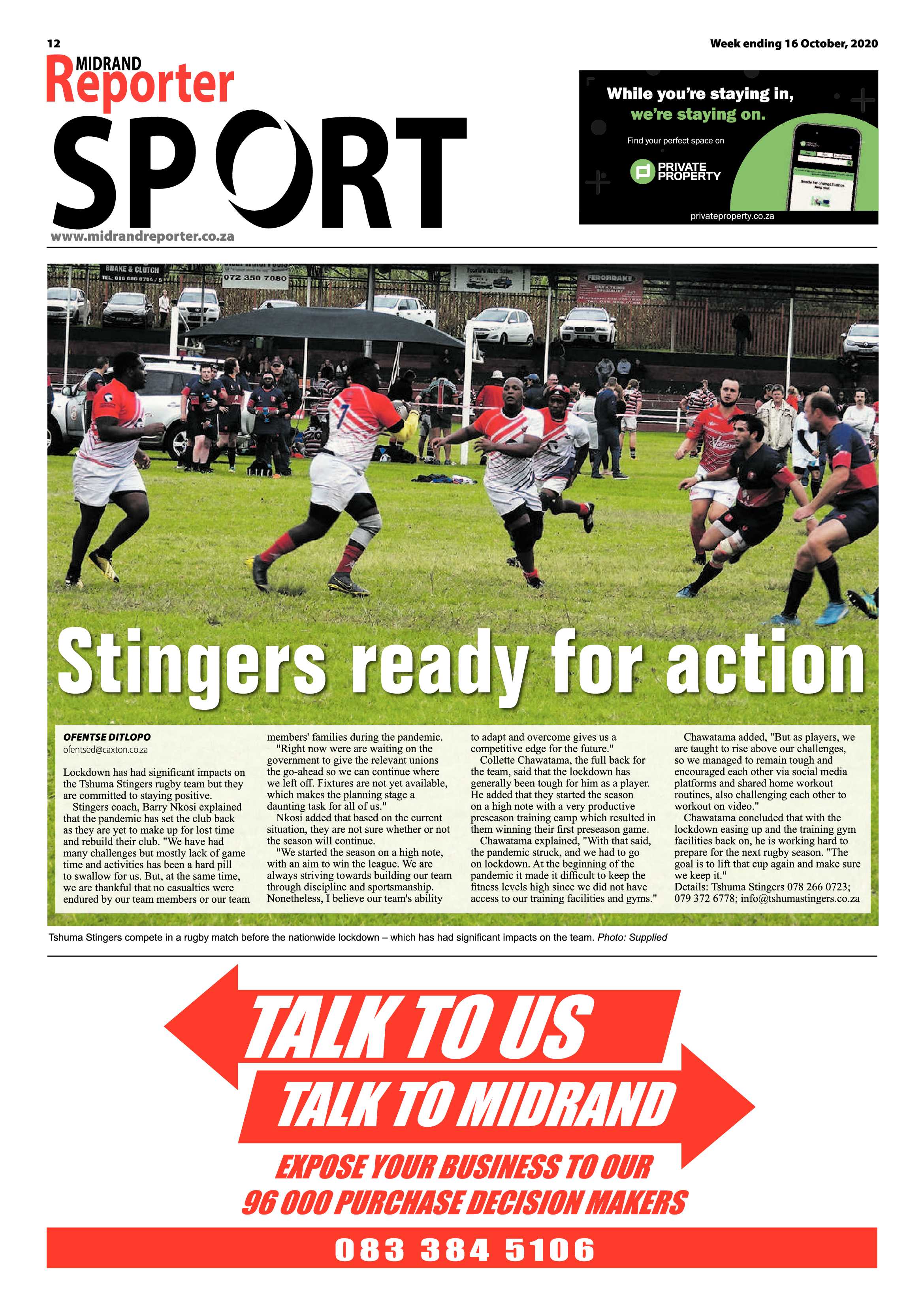 Midrand Reporter 16 October 2020 page 12
