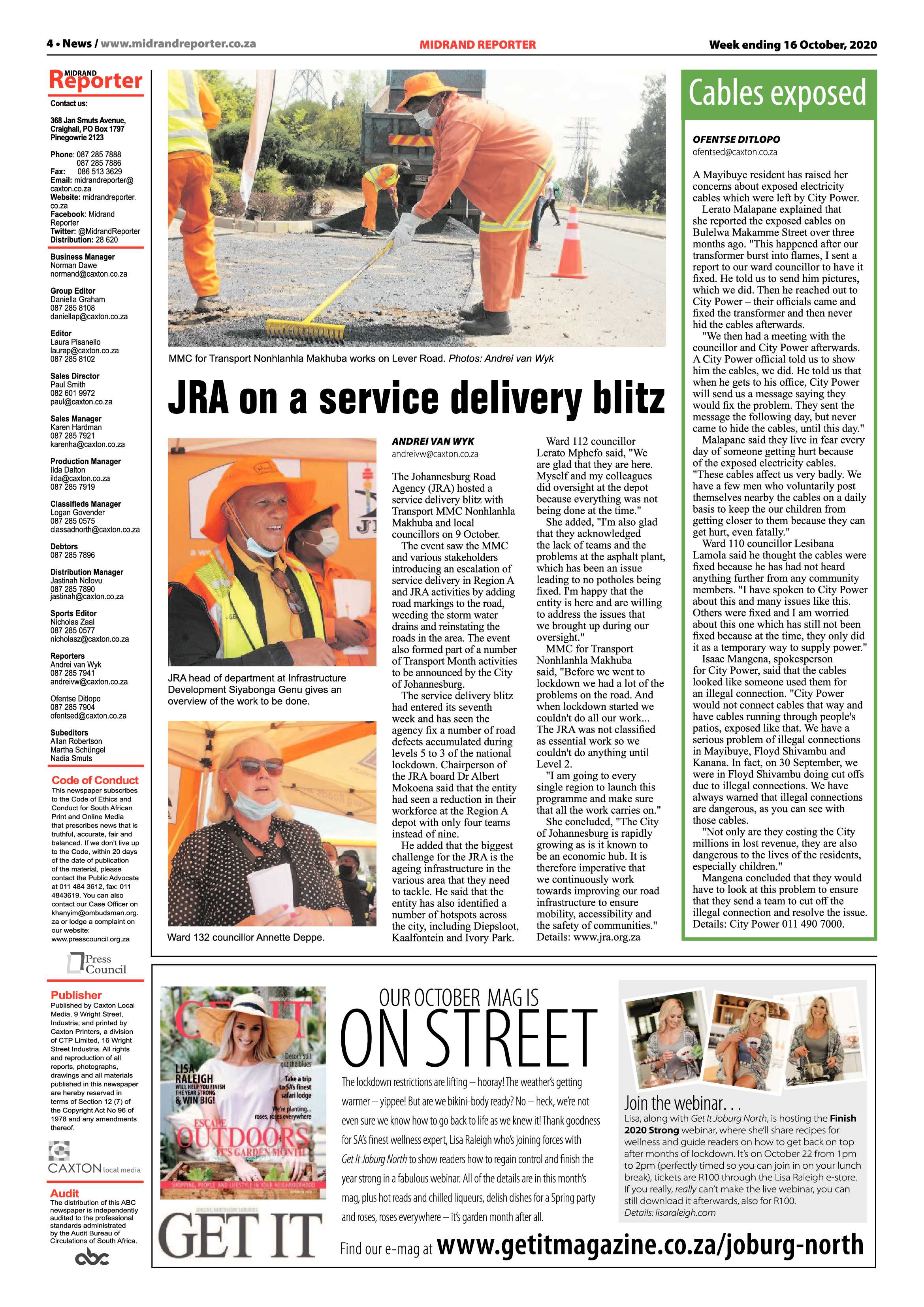Midrand Reporter 16 October 2020 page 4