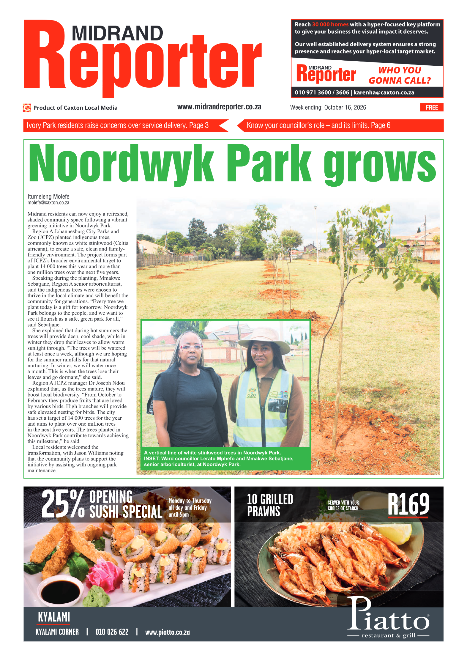 Midrand Reporter 16 October 2026 page 1
