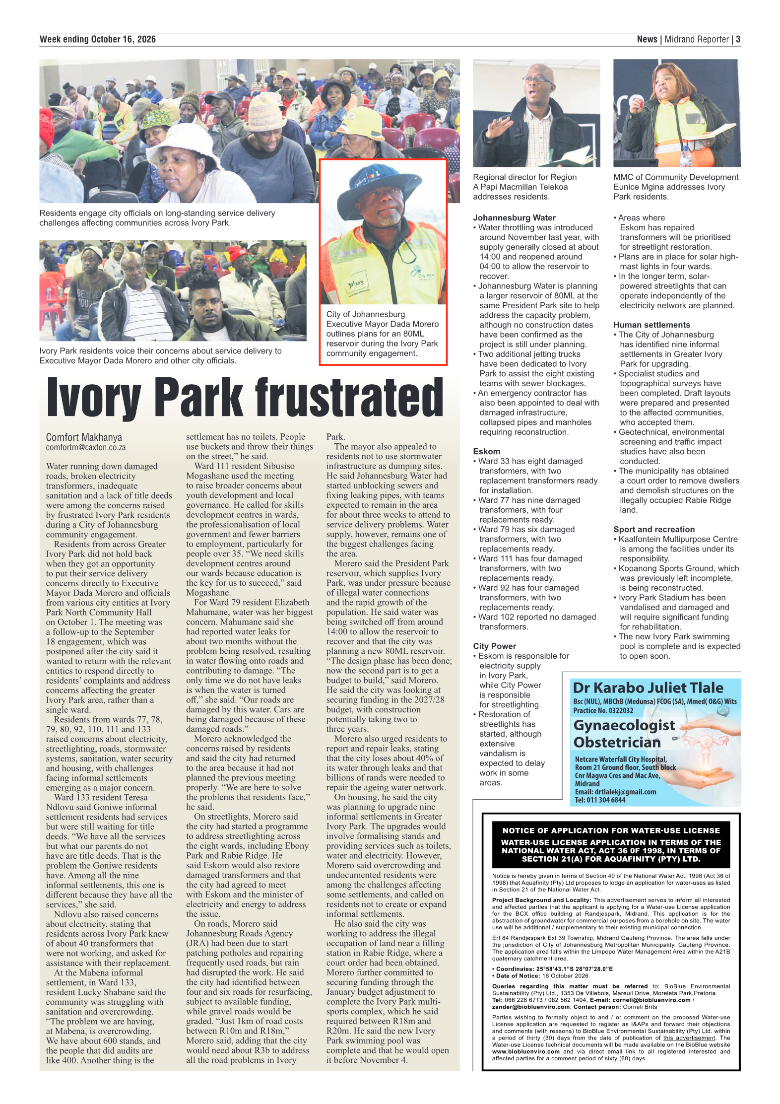 Midrand Reporter 16 October 2026 page 3