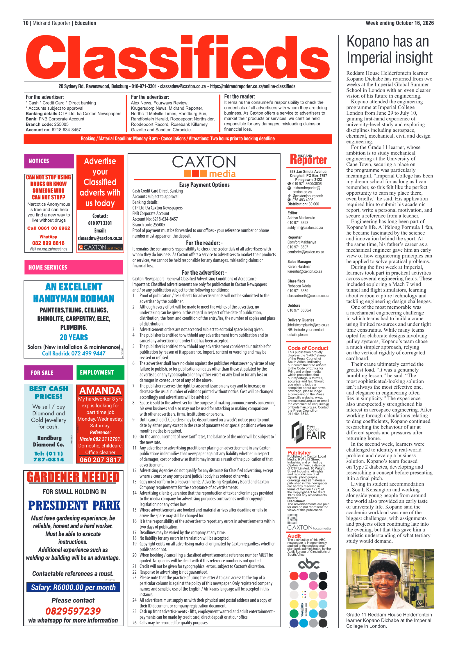 Midrand Reporter 16 October 2026 page 9