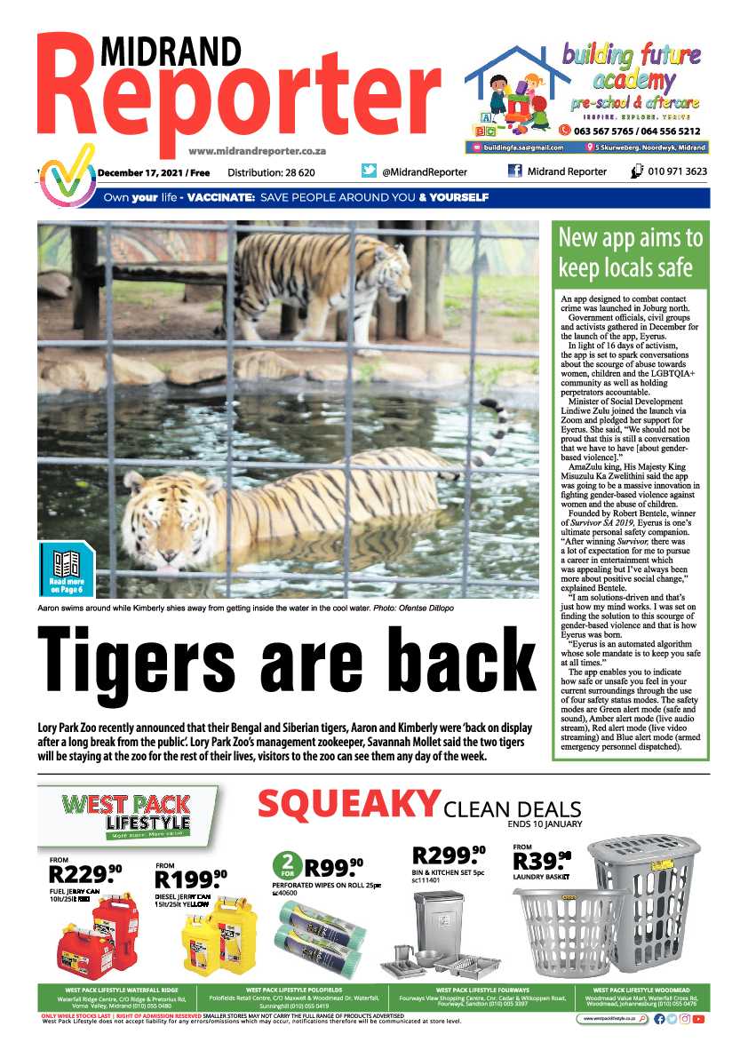 Midrand Reporter 17 December 2021 page 1