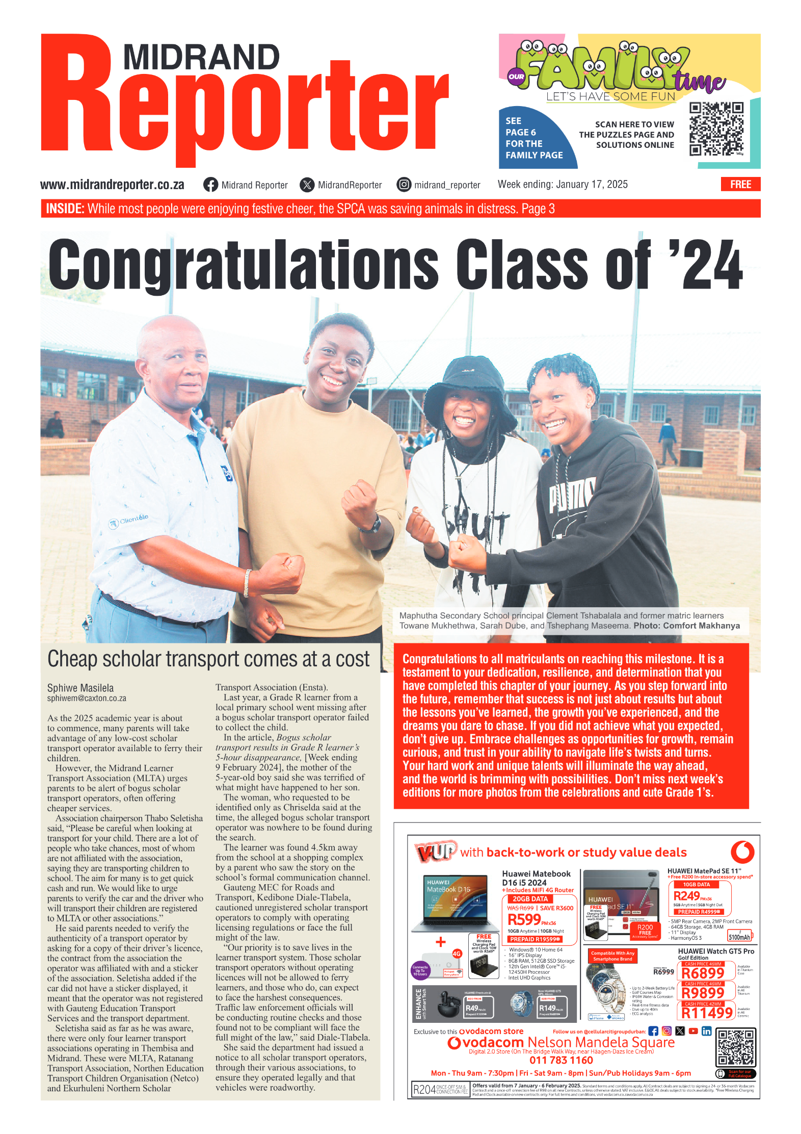 Midrand Reporter 17 January 2025 page 1