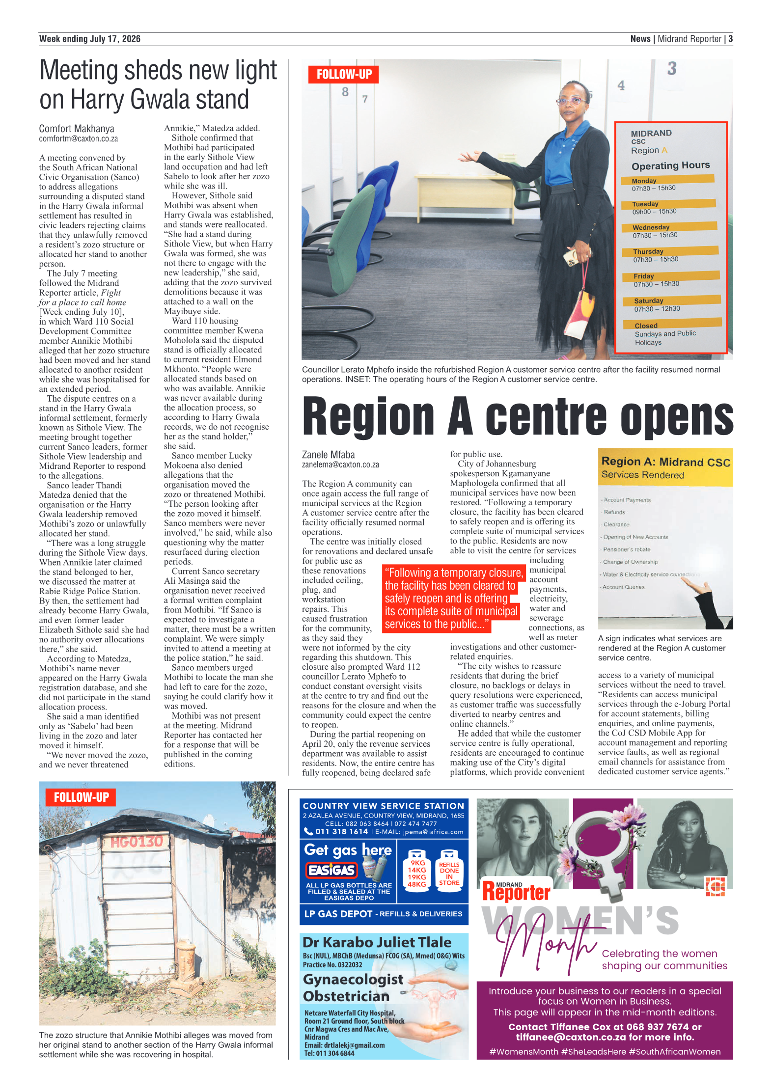 Midrand Reporter 17 July 2026 page 3