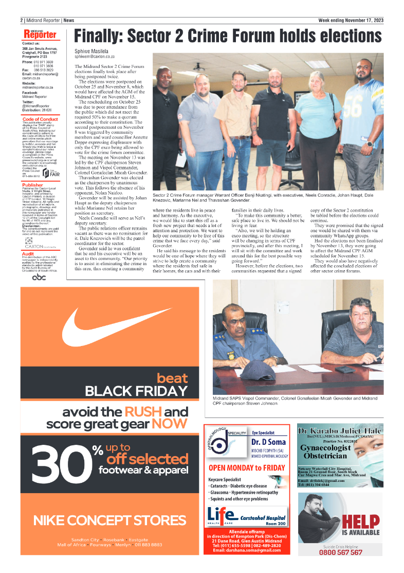 Midrand Reporter 17 November 2023 page 2