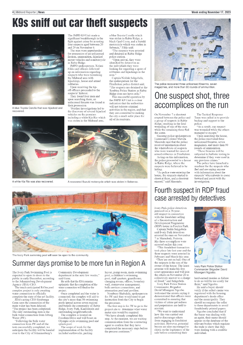 Midrand Reporter 17 November 2023 page 4