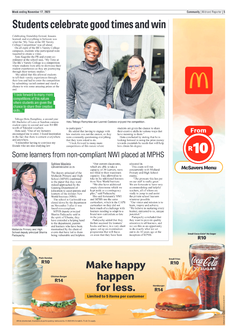 Midrand Reporter 17 November 2023 page 5