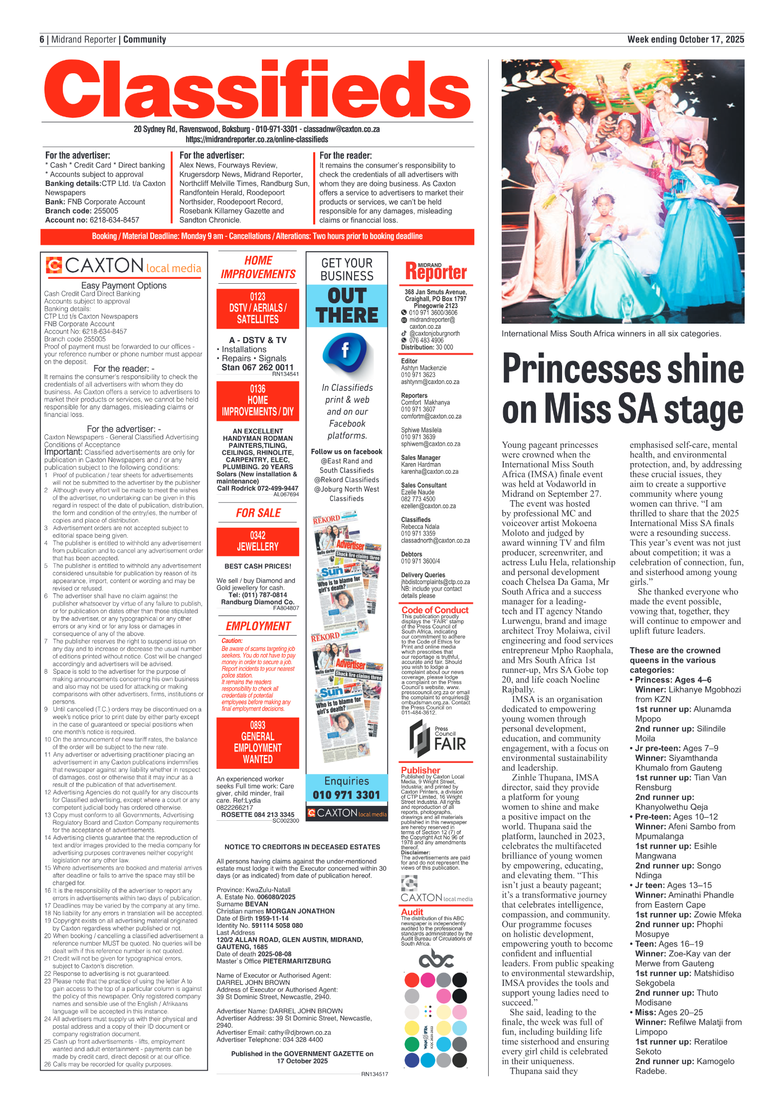 Midrand Reporter 17 October 2025 page 6