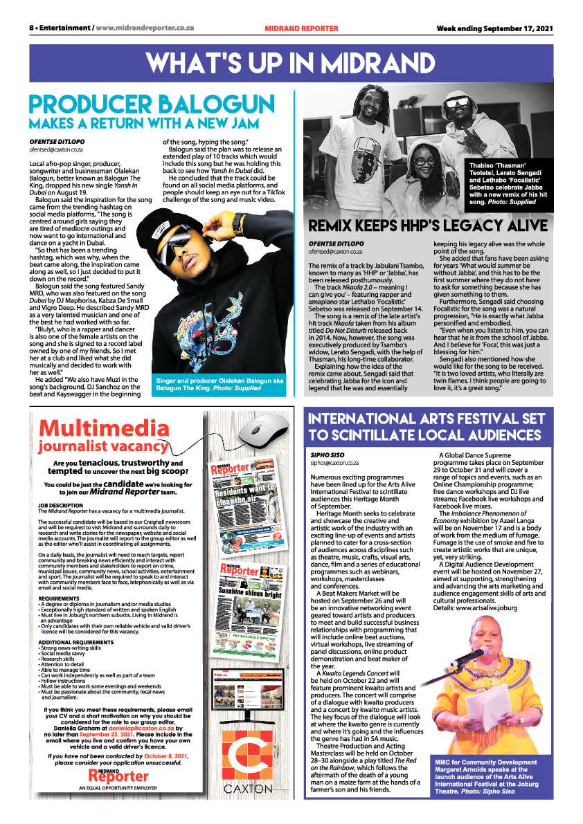Midrand Reporter 17 September 2021 page 8