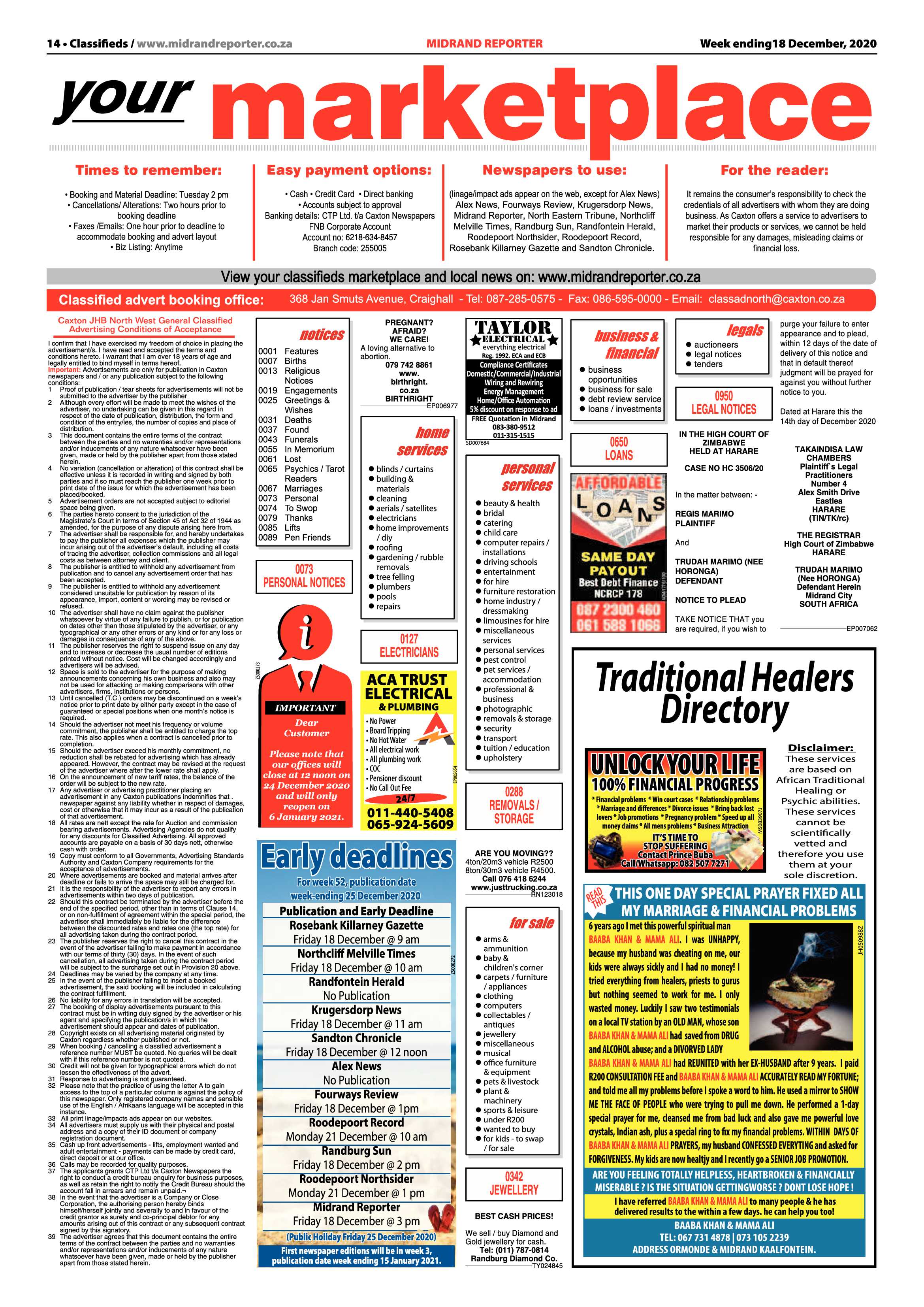 Midrand Reporter 18 December 2020 page 14