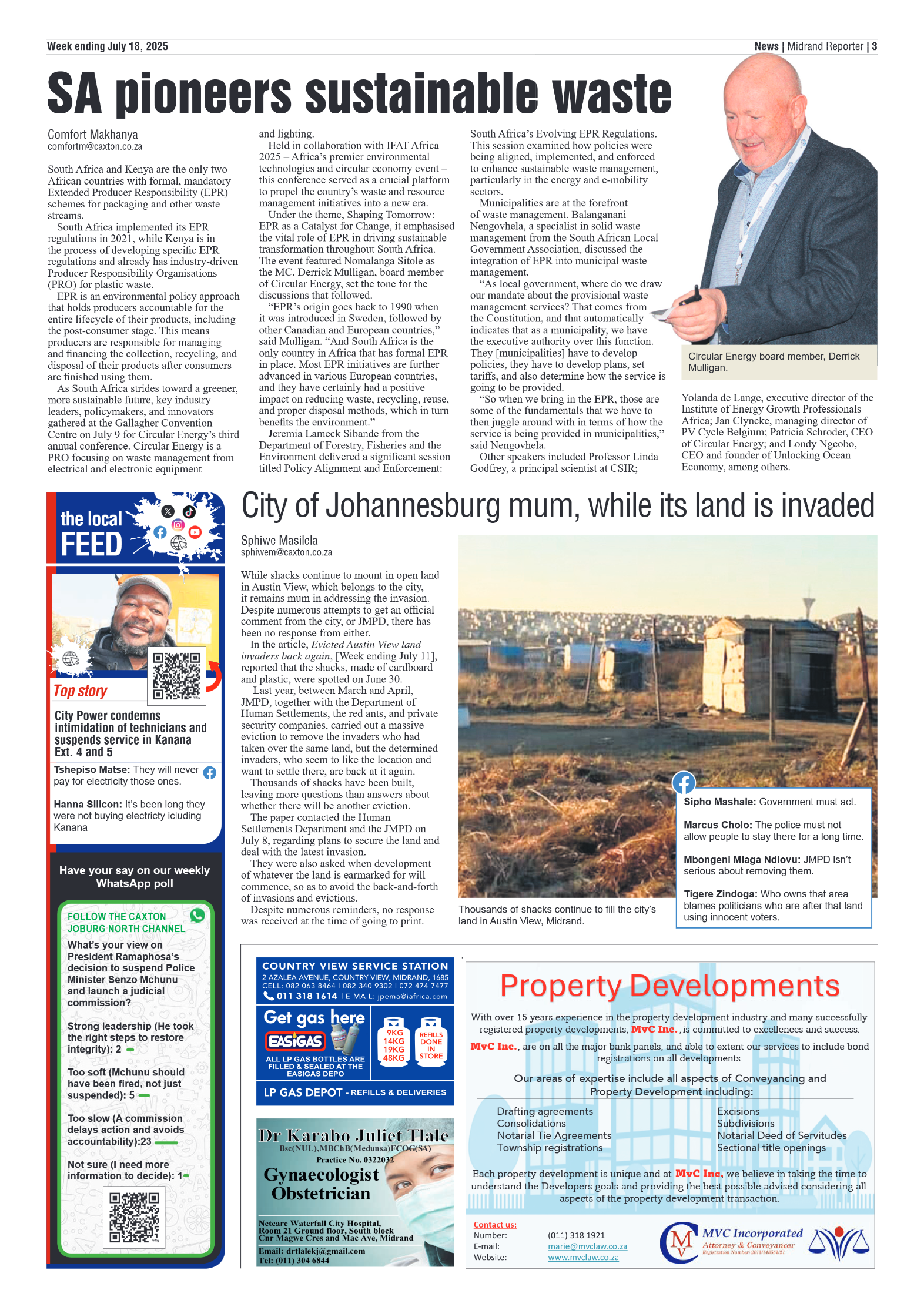 Midrand Reporter 18 July 2025 page 3