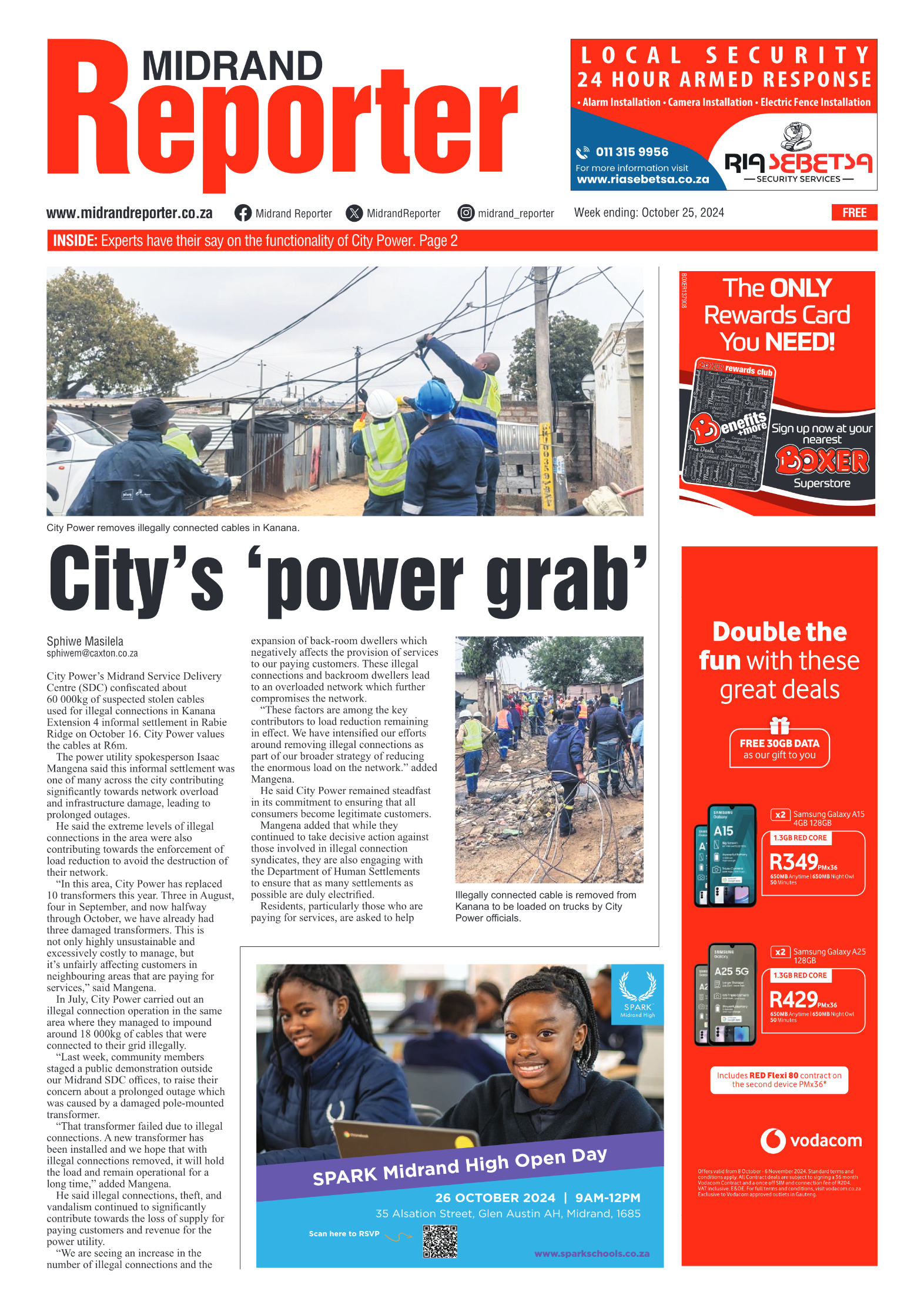 Midrand Reporter 25 October 2024 page 1
