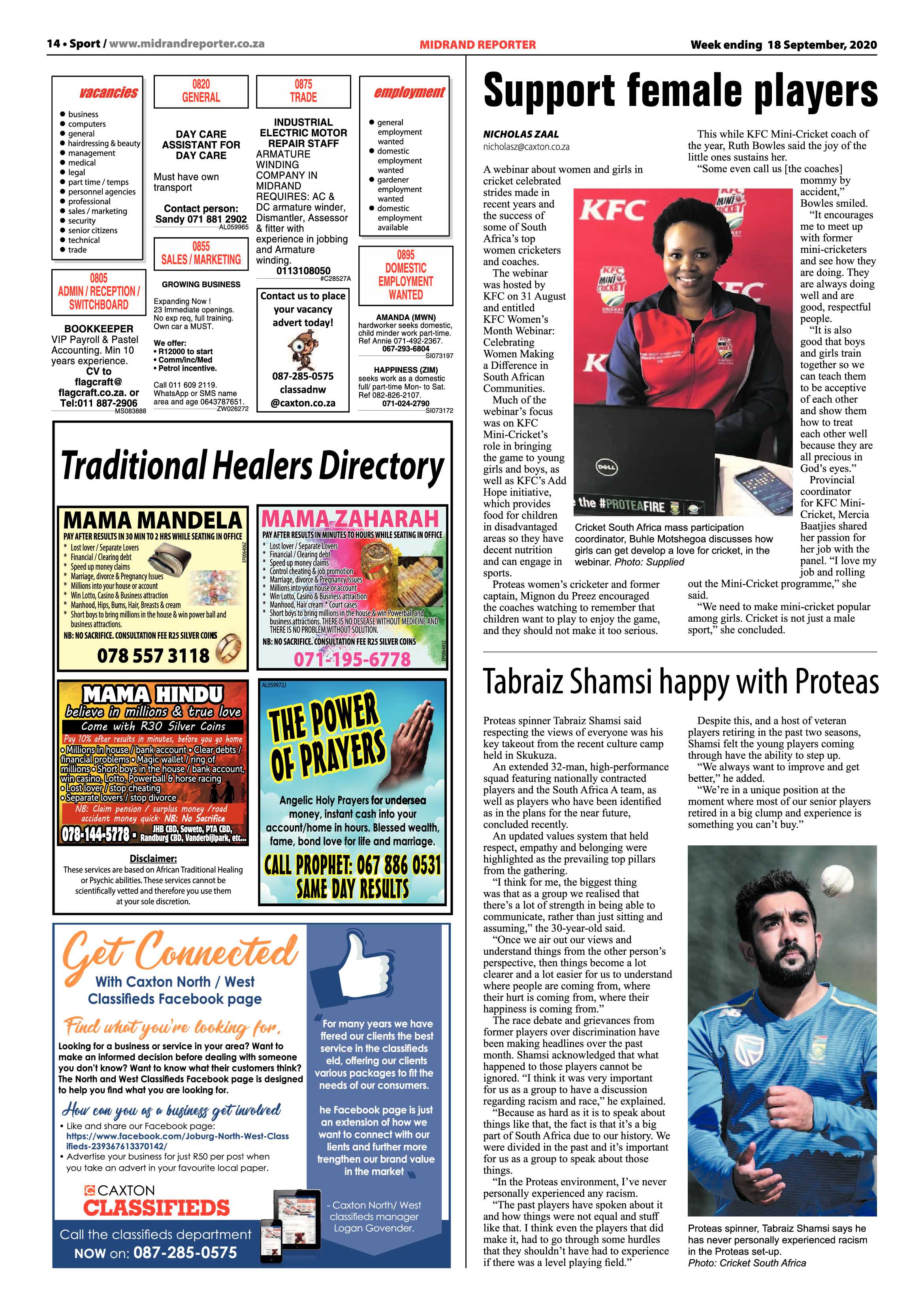 Midrand Reporter 18 September 2020 page 14