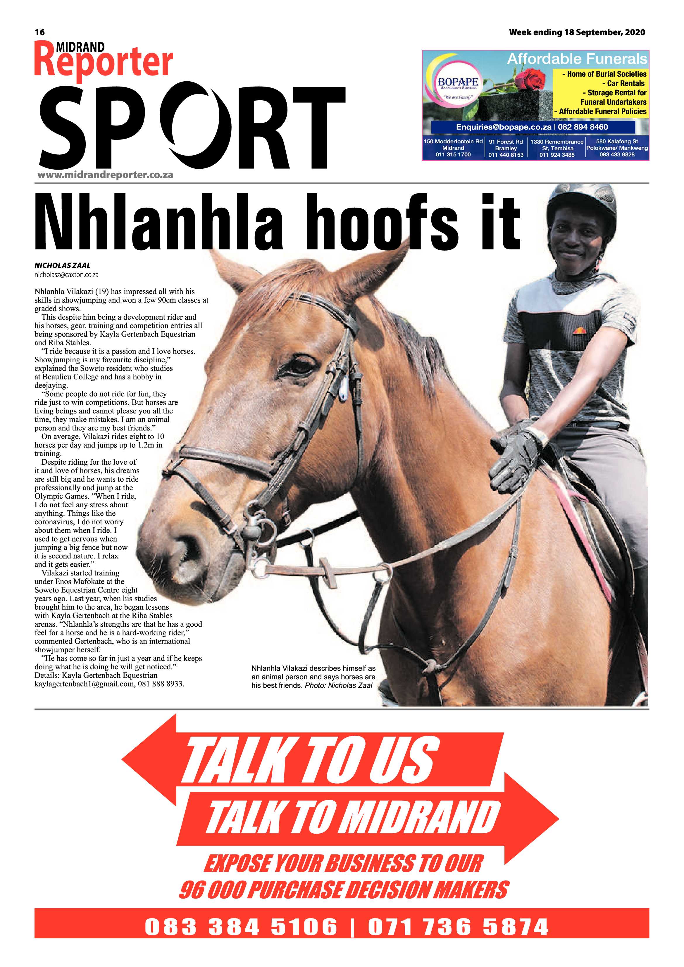 Midrand Reporter 18 September 2020 page 16