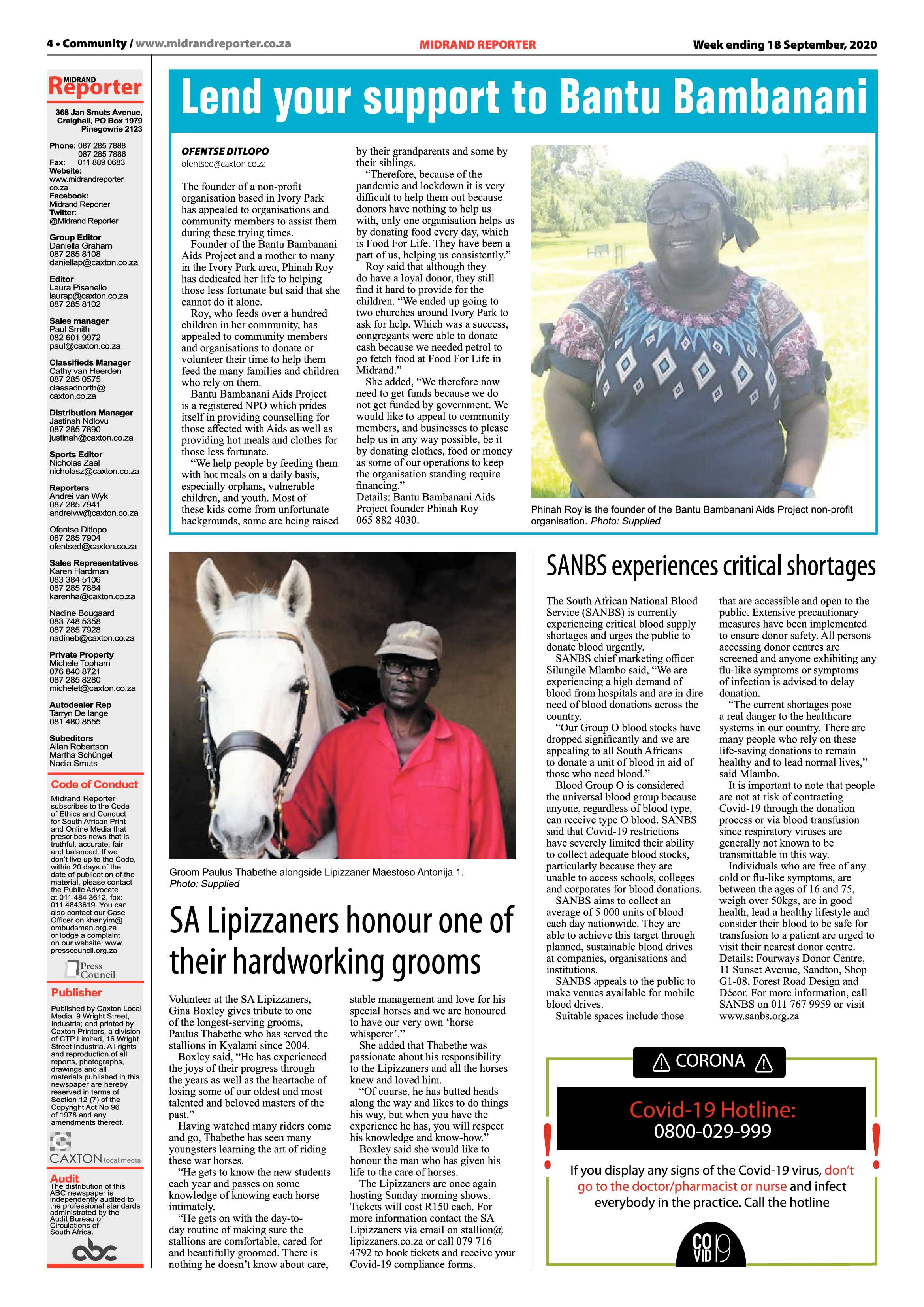 Midrand Reporter 18 September 2020 page 4