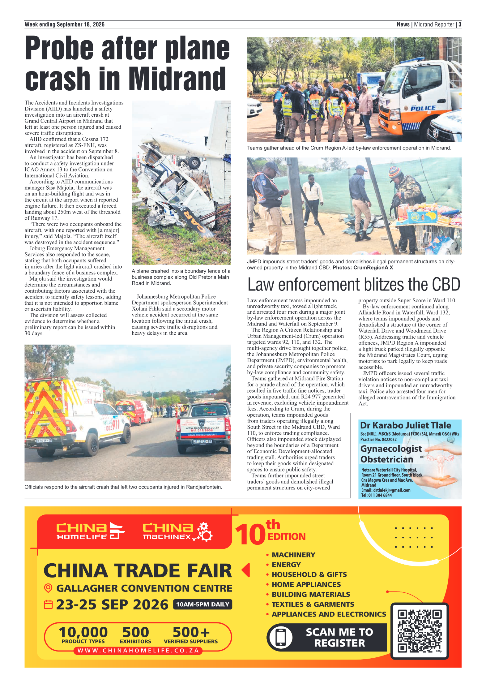 Midrand Reporter 18 September 2026 page 3