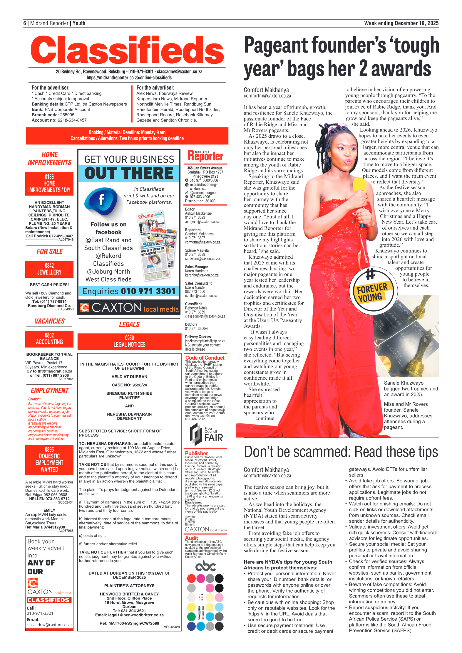 Midrand Reporter 19 December 2025 page 6