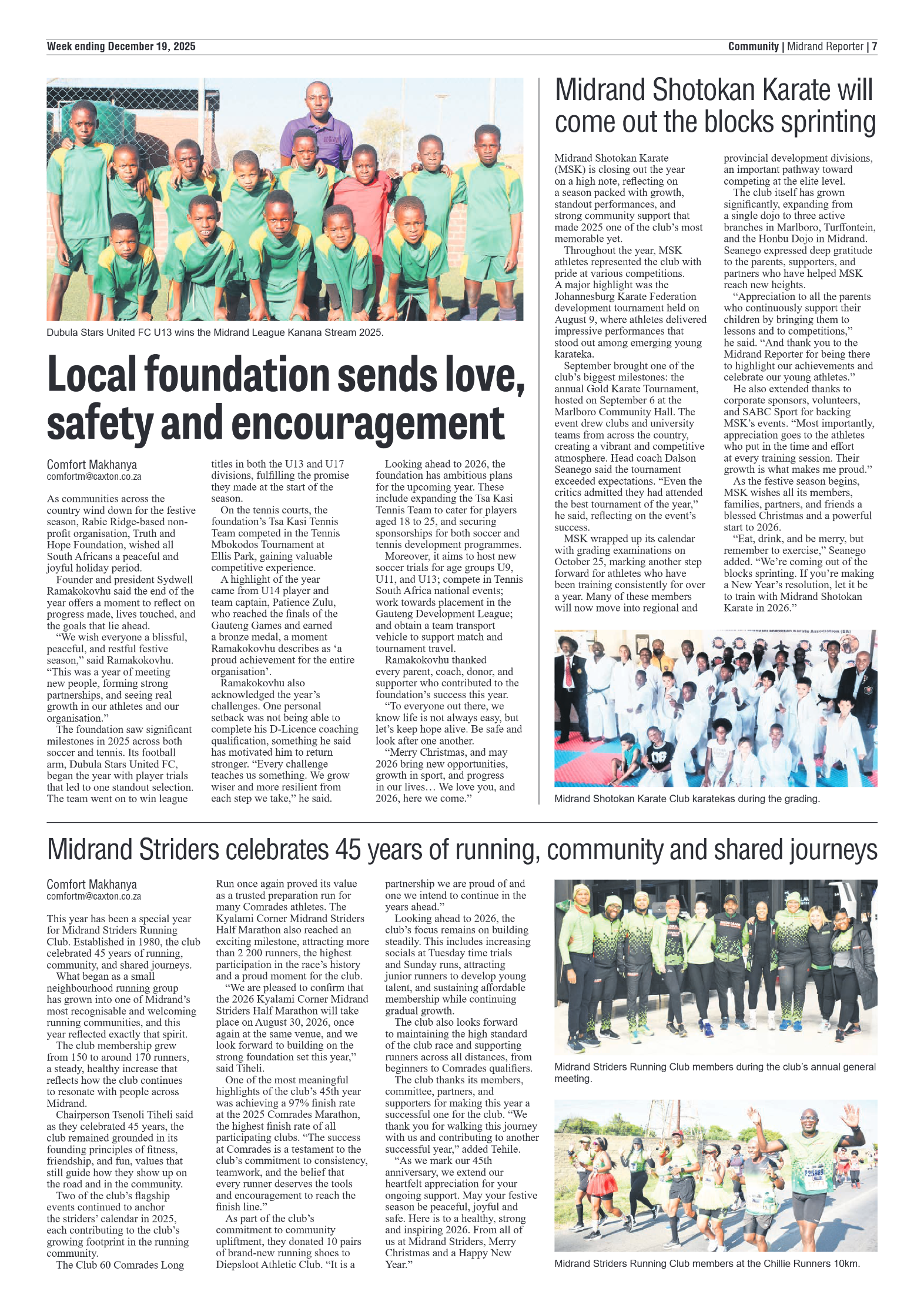 Midrand Reporter 19 December 2025 page 7