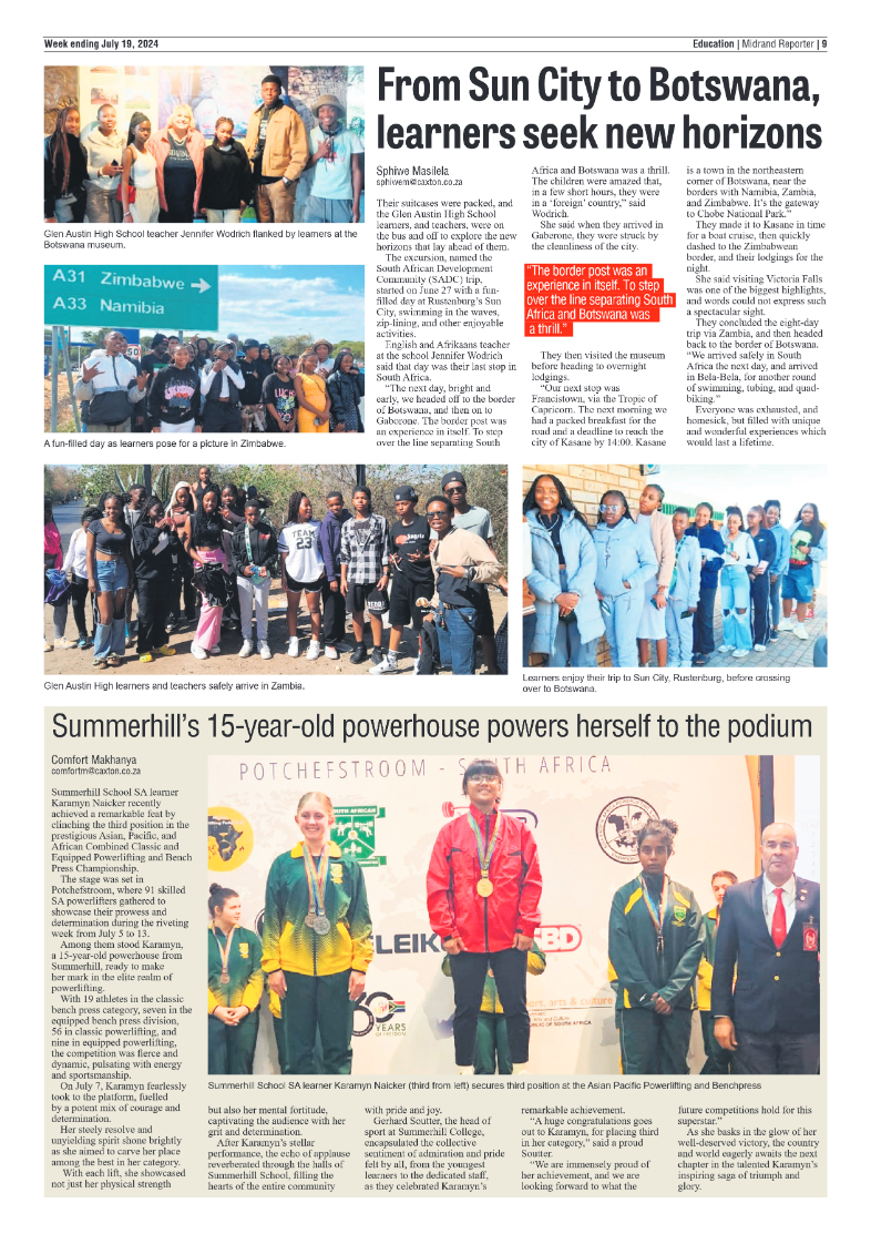 Midrand Reporter 19 July 2024 page 9