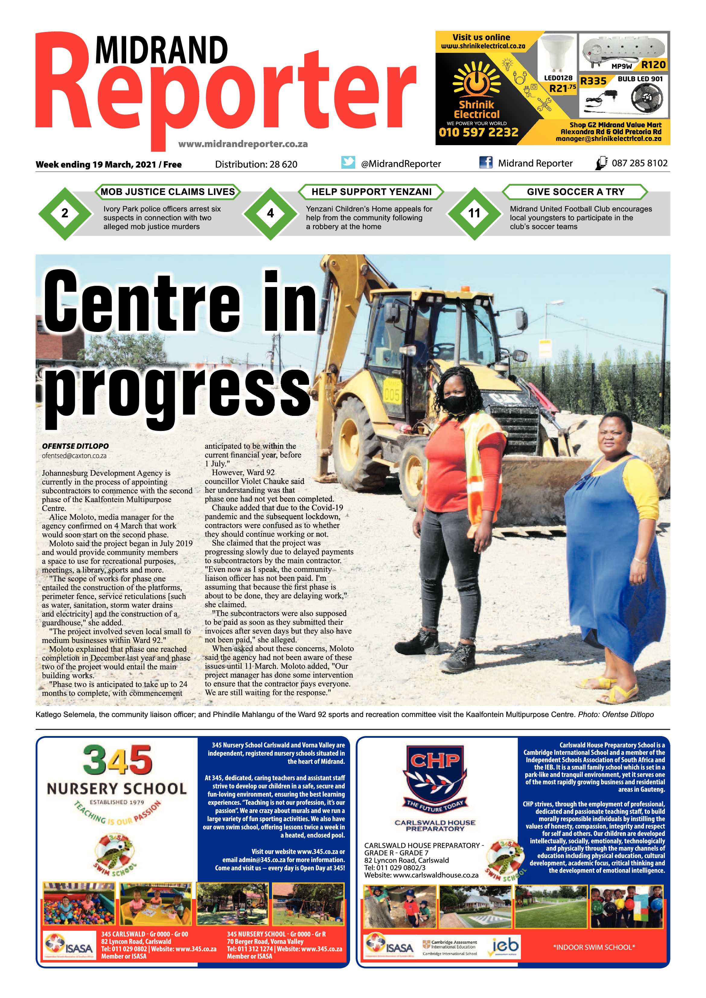 Midrand Reporter 19 March 2021 page 1