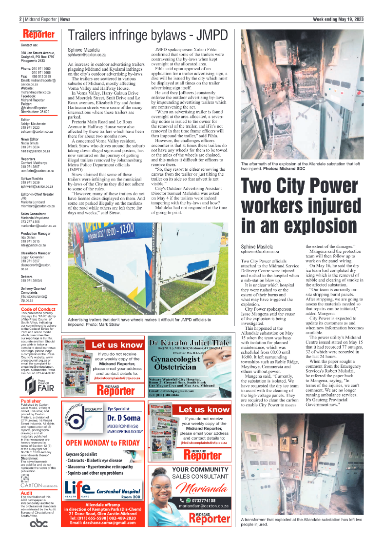 Midrand Reporter 19 May 2023 page 2