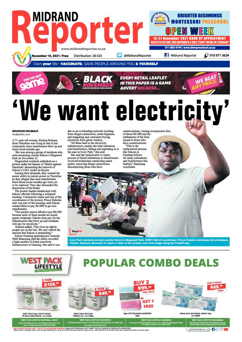 Midrand Reporter  19 November 2021 page 1