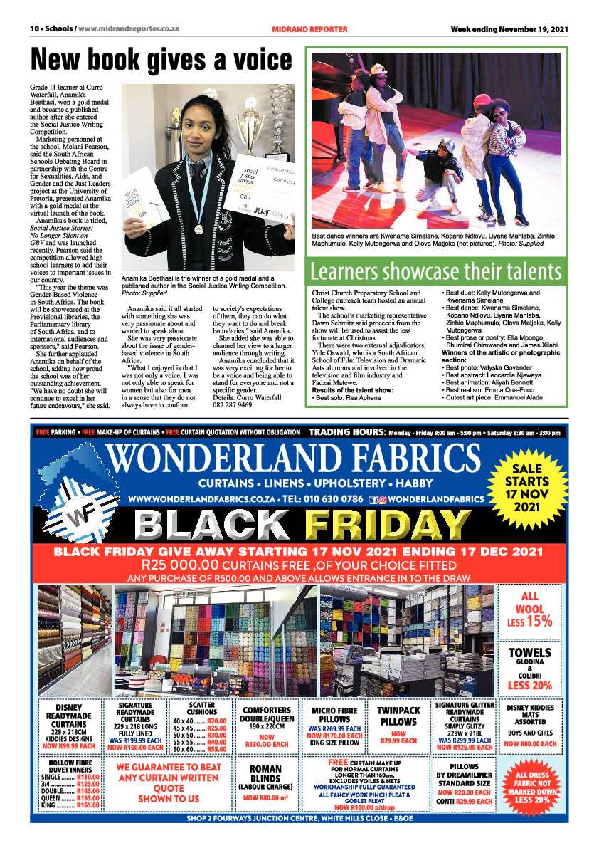 Midrand Reporter  19 November 2021 page 10