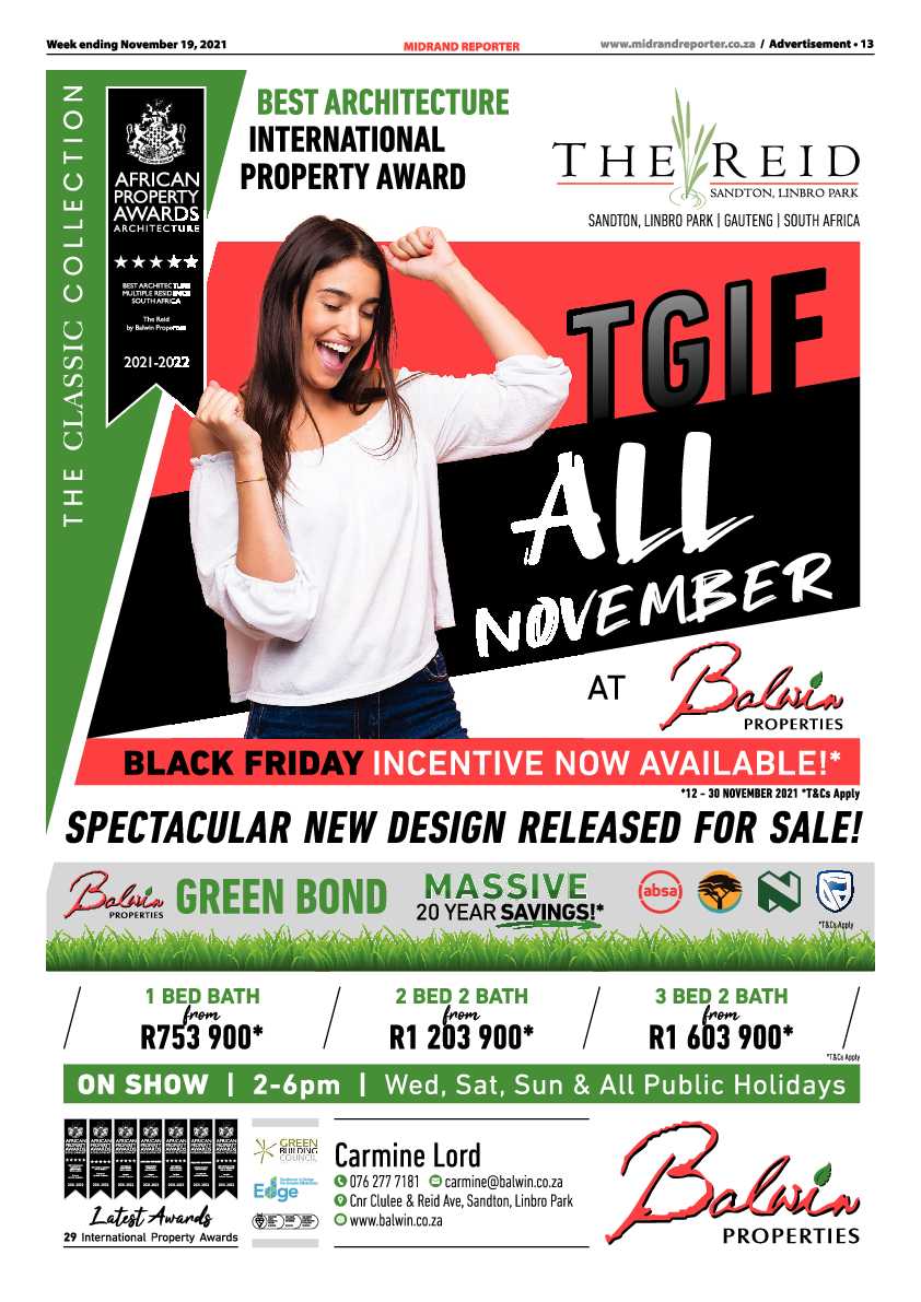 Midrand Reporter  19 November 2021 page 13