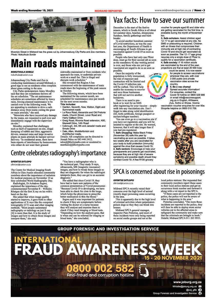 Midrand Reporter  19 November 2021 page 3